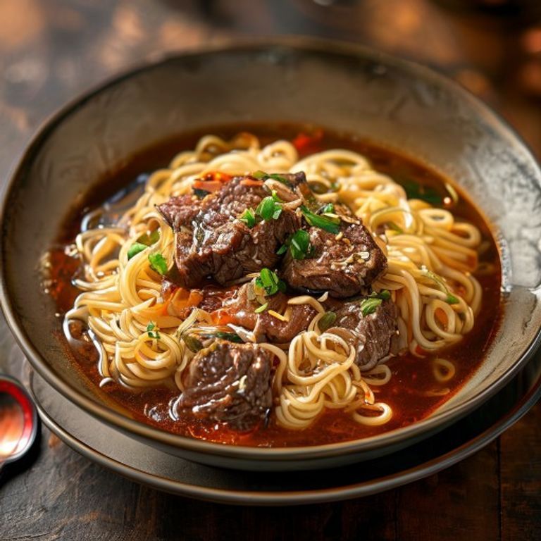 Nouilles au bœuf en soupe
