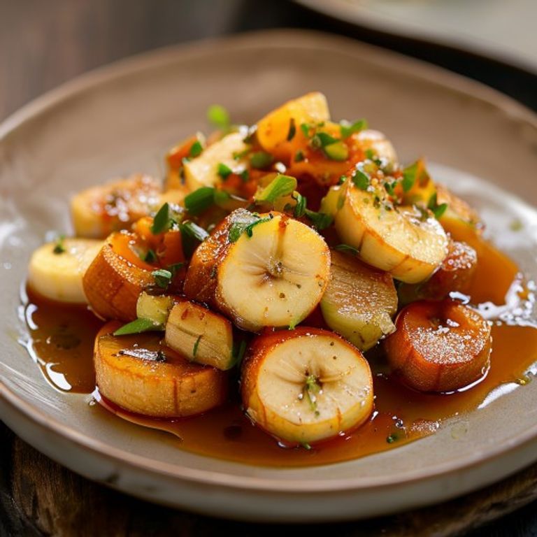 Patate douce / banane caramélisée