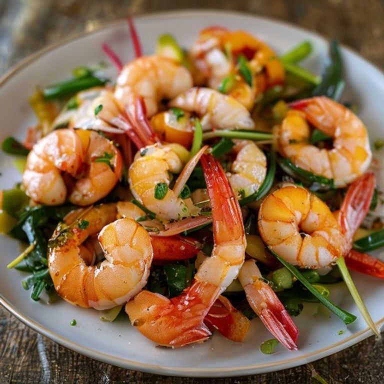 Crevettes sautées aux légumes