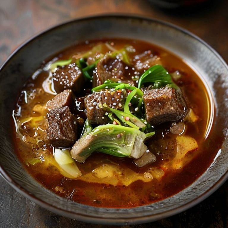 Soupe Bœuf mijoté avec tofu et chou chinois