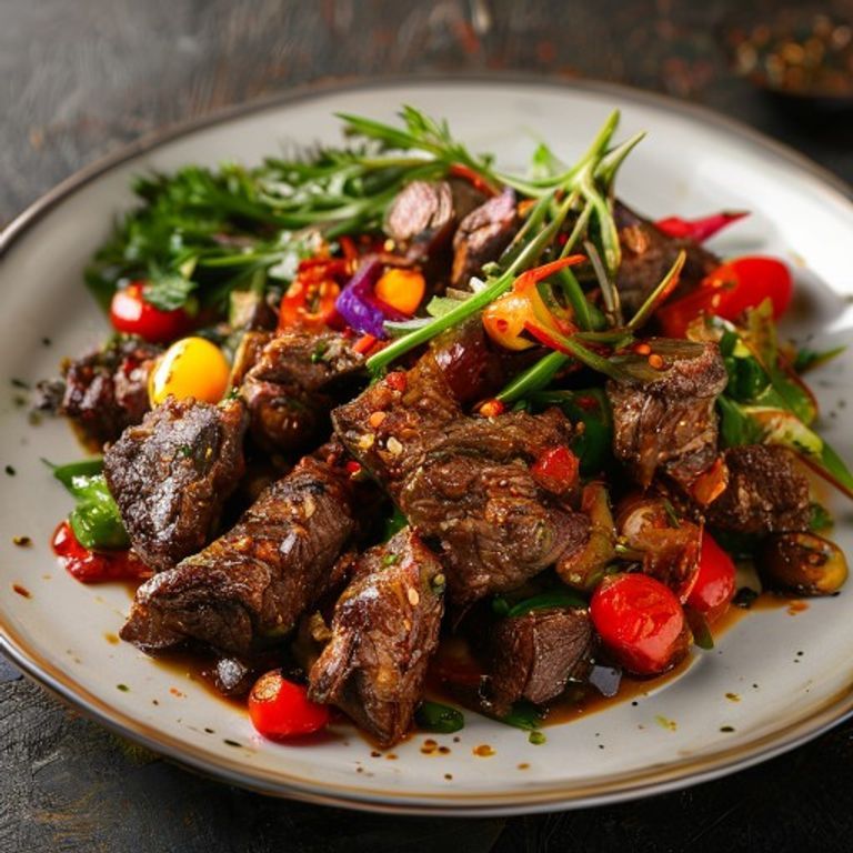 Agneau sauté aux légumes épicés