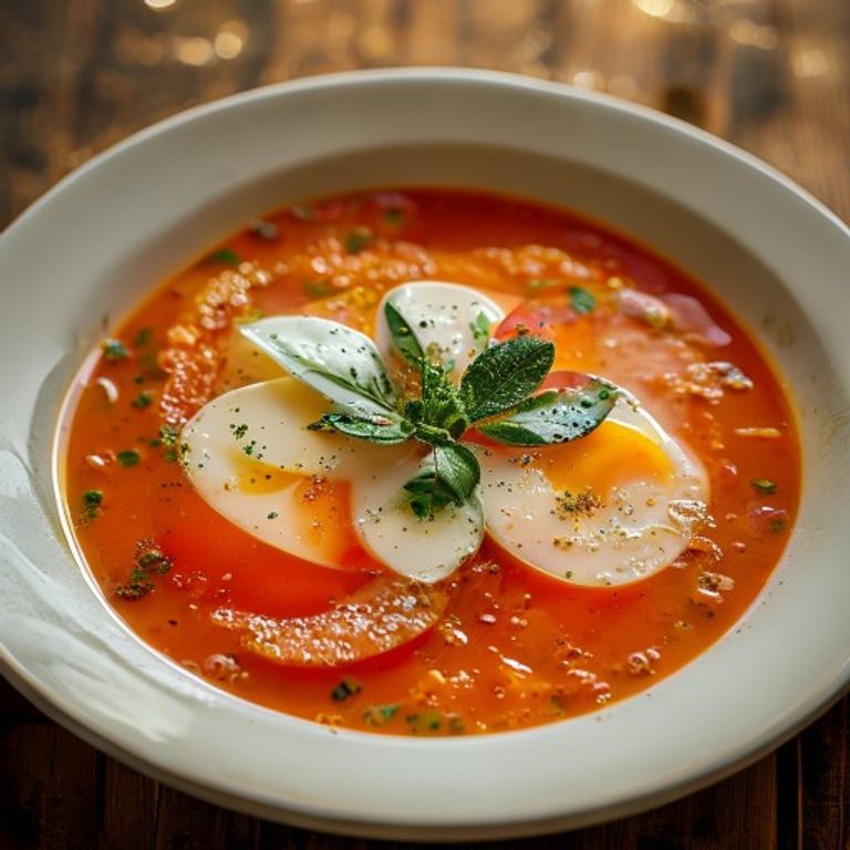 Soupe tomate et œuf
