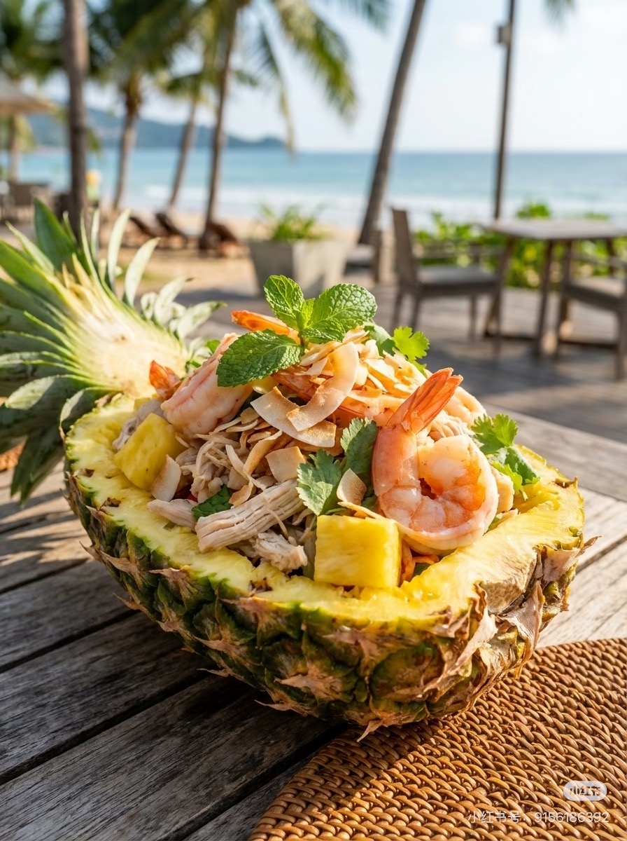 Salade de crevettes à l'ananas